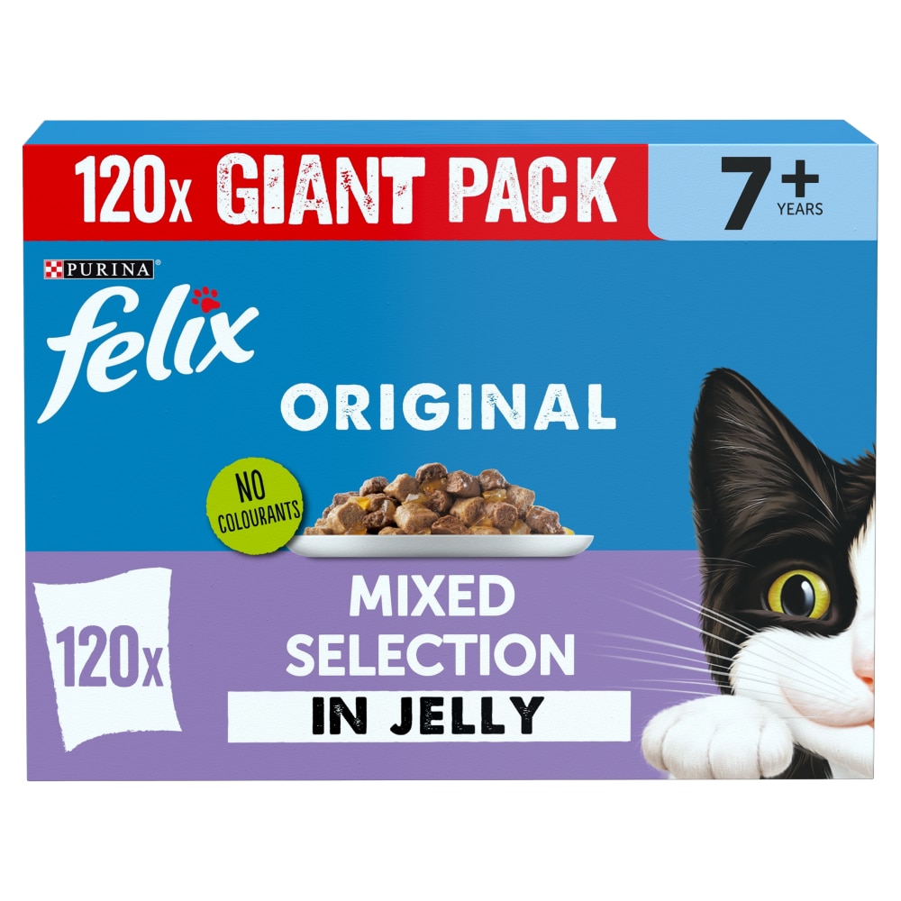 Felix Felix 7_Plus Chicken Lamb Salmon Senior Wet Cat Food pet food packaging